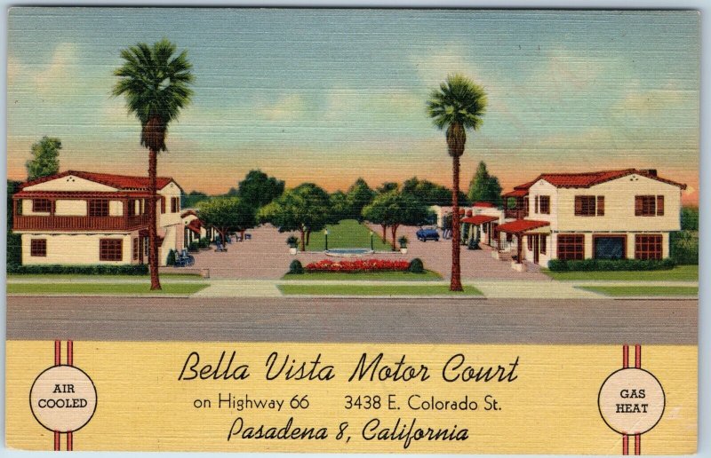 c1950s Pasadena, Cali Bella Vista Motor Court Karbiner w/ 1c Unposted Stamp A216