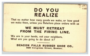 Vintage 1900 Postcard Beacon Falls Rubber Shoe Co. Boston Massachusetts