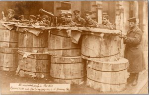 1919 Mint Postcard RPPC Germany Communist Revolution Spartacist Barricade Berlin