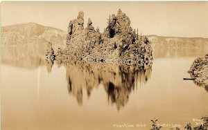 Crater Lake National Park Oregon 1920-30s RPPC Real Photo Postcard Phantom Ship