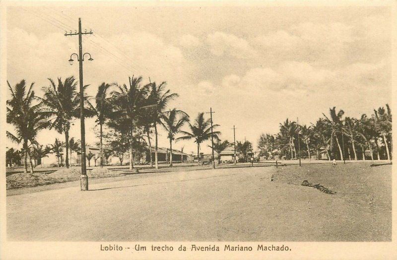 Angola portuguese colony LOBITO um trecho da Avenida Mariano Machado