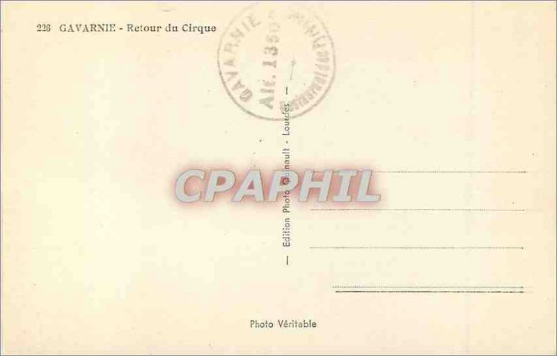 Modern Postcard Back Gavarnie Circus