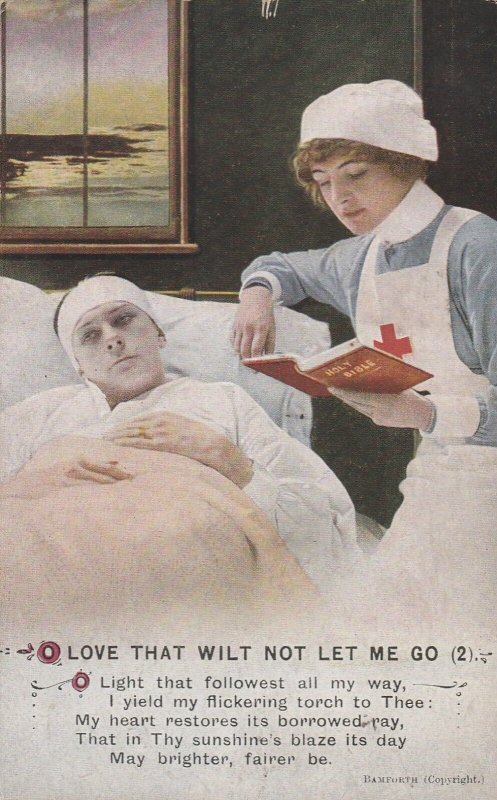 NURSE &THE LOVE TAT WILL NOT LET ME GO Poem - Vintage POSTCARD