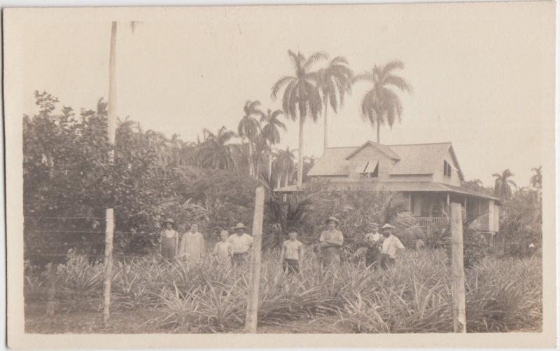 Panama Postcard Real Photo c1910 NATIVES Homes Trees Central America