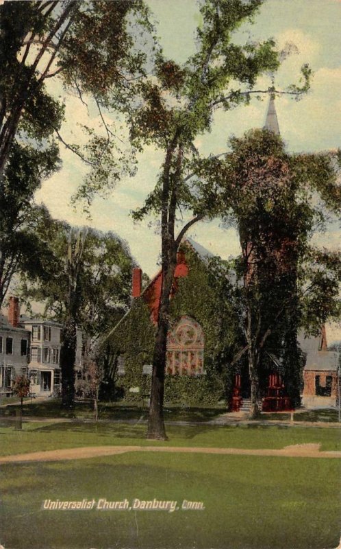 DANBURY, Connecticut CT   UNIVERSALIST CHURCH Fairfield County ca1910's Postcard