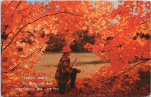 L'Annonciation QC Quebec Tabagie Arbelle Hunter Autumn Vintage Postcard F93