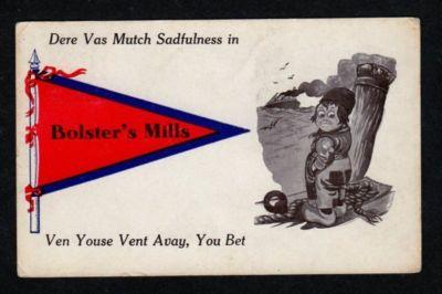 ME Dutch Pennant Banner Postcard BOLSTER'S MILLS MAINE