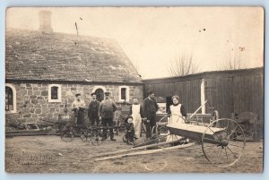 Norway Postcard Carriage in Farm Farmers Residence c1920's RPPC Photo