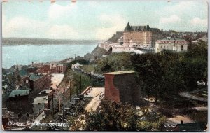 Chateau Frontenac Quebec Canada Castle Buildings Aerial View Postcard