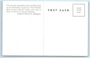 DAYTONA BEACH, Florida FL ~ Birdseye WHITEHALL HOTEL c1940s Roadside Postcard