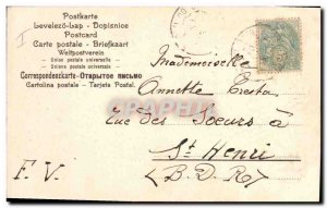 Old Postcard Fantasy Flowers Year 1905