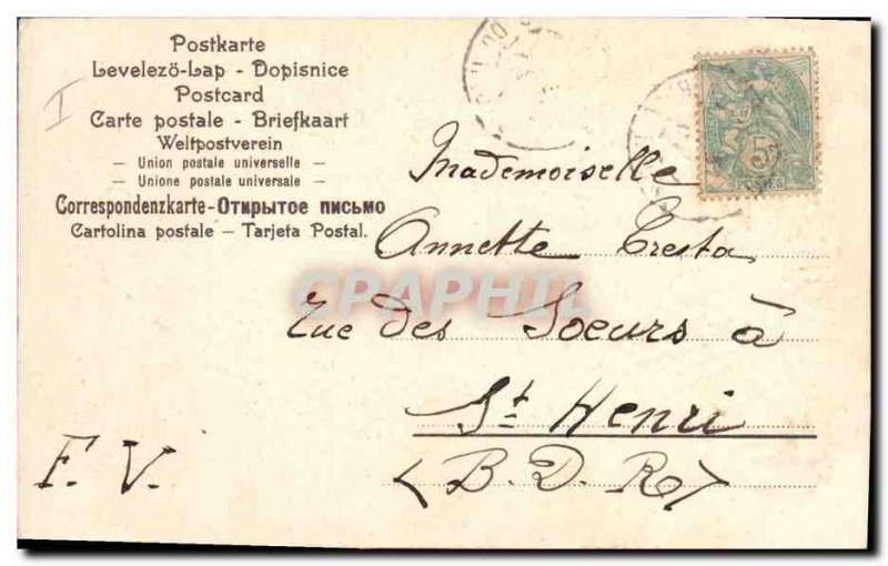 Old Postcard Fantasy Flowers Year 1905