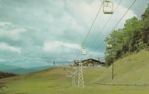 GATLINBURG , Tennessee , 50-60s ; Looking Toward Lodge at Ski Resort, Lift