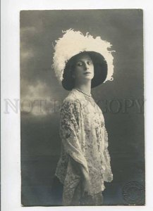 279998 Anna PAVLOVA Russian BALLET DANCER in Hat Vintage PHOTO