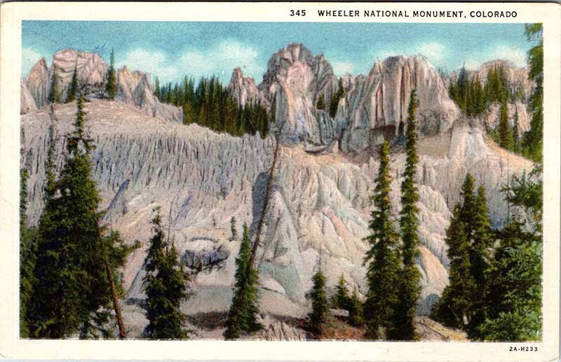 Postcard MOUNTAIN SCENE Wheeler National Monument Colorado CO AO4584