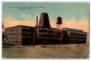 c1910 Fred F Field Co Shoe Factory Montello Brockton Massachusetts MA Postcard 