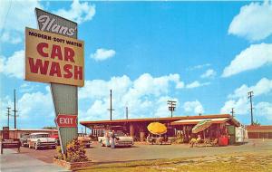 Bellflower CA Flan's Soft Water Car Wash Old Cars Postcard