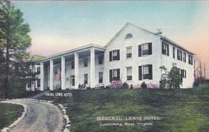 West Virginia Lewisburg General Lewis Hotel Handcolored Albertype