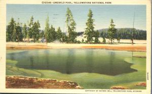 Emerald Pool - Yellowstone National Park WY, Wyoming - pm 1941 - Linen