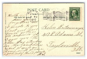 Postcard Scottish Rite Temple Wichita Kans. Kansas c1910 Postmark