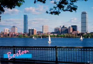 Massachusetts Boston Skyline View From Memorial Drive 1996