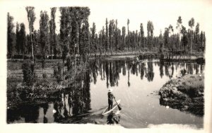 Vintage Postcard 1910's View of Lagoon Distrito Federal D.F. RPPC Photo MX