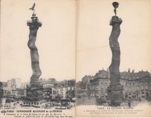 Paris Juliet column German release convulsions surrealism unit of 2 postcards 