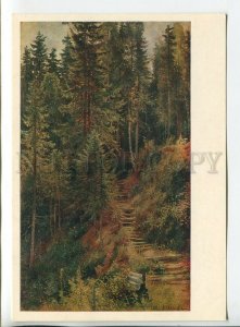 455484 USSR 1974 year painting Shishkin Path in the forest postcard