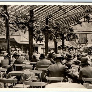 c1930s Copenhagen, Denmark RPPC Lorry's Park Outdoor Cafe Audience Tables A349