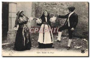 Old Postcard Folklore Pyrenees Country Dance