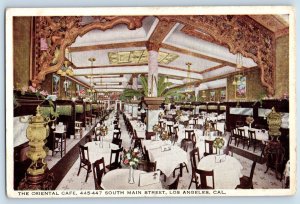 Los Angeles California Postcard The Oriental Cafe Interior Scene c1920's Antique
