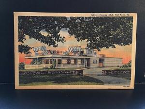 Postcard  1952 View of  Officer's Country  Club   in Fort Knox, KY        W3