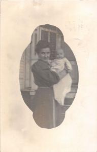 F5/ Thornton Indiana Real Photo RPPC Postcard 1910 Woman Mother Baby