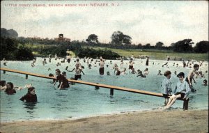 Newark New Jersey NJ Branch Brook Park Swimming Coney Island c1910 PC