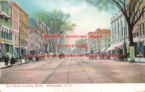 NH, Manchester, New Hampshire, Elm Street, Looking South, 1906 PM, Langsdorf Pub