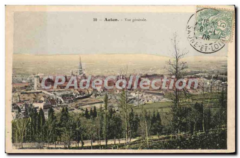 Old Postcard Autun General view