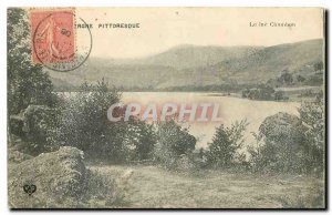 Old Postcard The picturesque Auvergne Lake Chambon