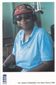Donna Symmonds 1999 Radio Test Match Commentator Rare Cricket Postcard