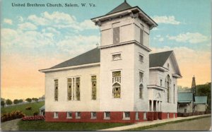 Postcard WV Salem - United Brethren Church