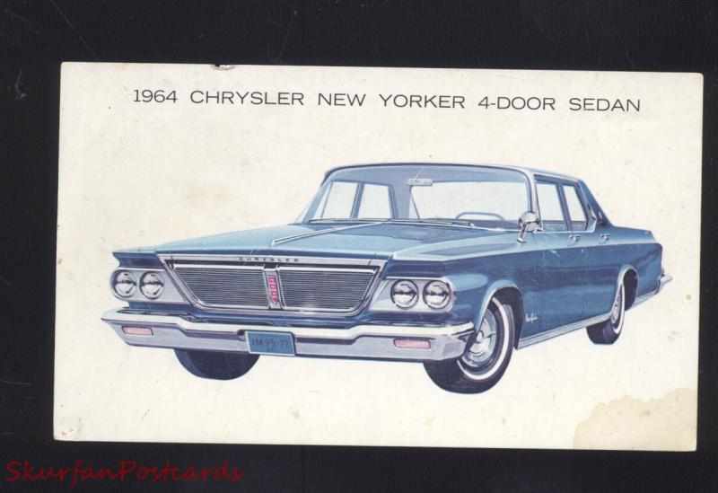 1964 CHRYSLER NEW YORKER VINTAGE CAR DEALER ADVERTISING POSTCARD CARS '64