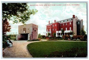 c1910 Manitoba Club and Old Fort Garry Gateway Winnipeg Canada Postcard