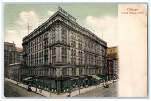 1906 Grand Pacific Hotel Building Cars Chicago Illinois IL, Bellevue OH Postcard