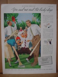 1938 Arrow Shirts Fashion Men Women Play Baseball Vintage Print Ad 100