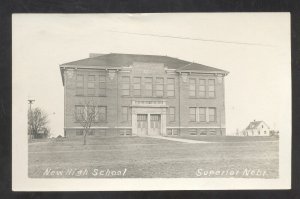 RPPC SUPERIOR NEBRASKA NEW HIGH SCHOOL BUILDING 1910 REAL PHOTO POSTCARD