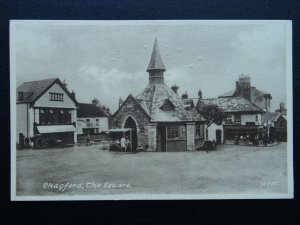 Devon Dartmoor CHAGFORD The Square & Market Stall c1924 Postcard by Frith
