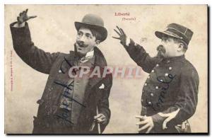 Old Postcard Liberte Parody Man Army