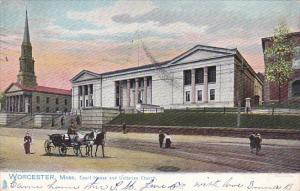 Court House and Unitarian Church Massachusetts 1906 Tucks