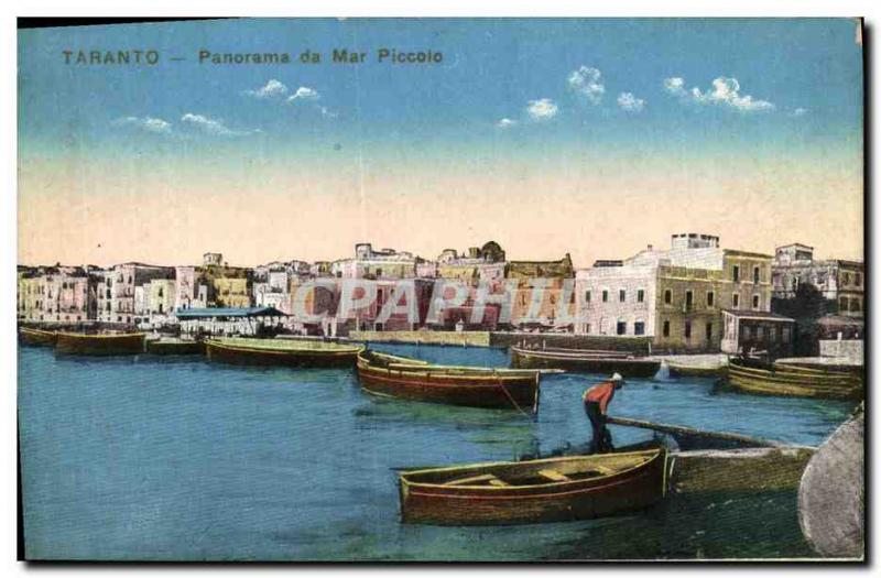 Old Postcard Panorama da Taranto Mar Piccolo