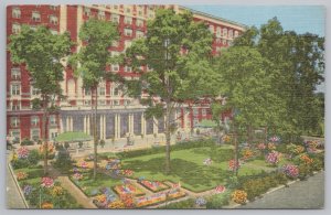 Linen~Partial Front Garden Blocked Scenery~Atlanta Biltmore Hotel~GA~Vintage PC