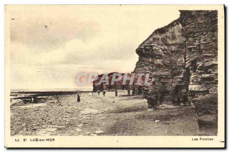 Old Postcard Luc Sur Mer Cliffs